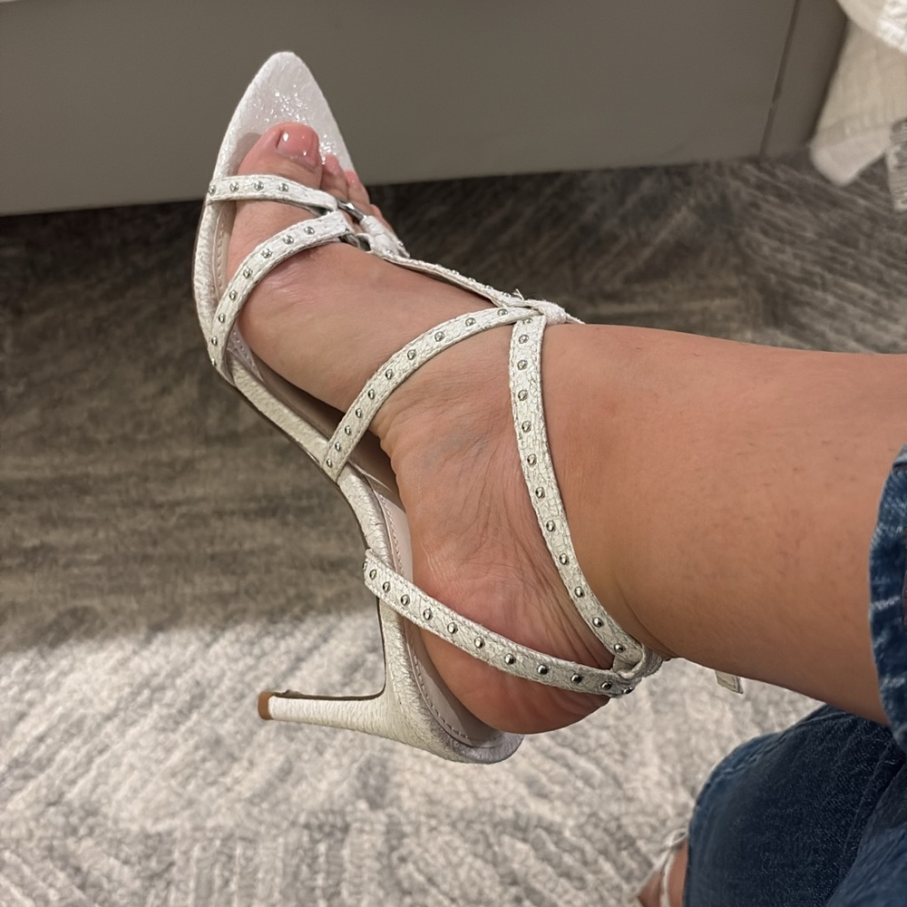 NWT Steve Madden White Strappy Heels